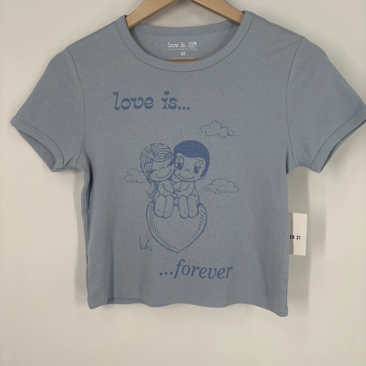 Crop Top Blanc Forever 21 à Fleurs, Taille M – Boutonné, Coupe Courte