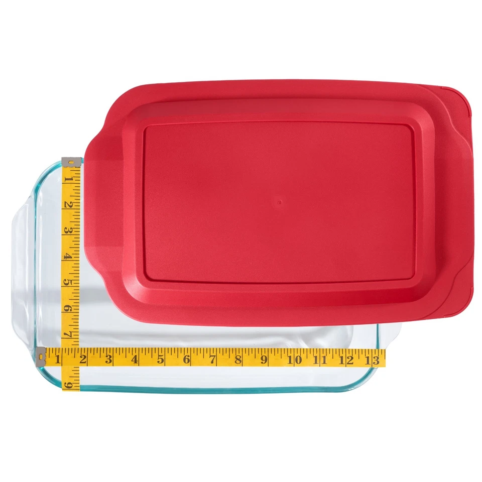 2 tapas de repuesto para cazuela de vidrio Pyrex 9 x 13 cubierta roja 233-PC Foto 3 de 4