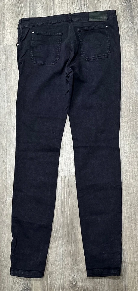 Balenciaga Pants Jeans Womens EU 42 Black Mid-Rise Zip Skinny Designer Jeans - Image 2 of 4