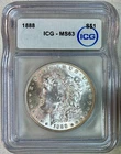 1888 Morgan Silver Dollar, ICG MS-63, Blast White!