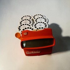 Vintage View-Master 3D Viewer Red Classic  9 Vintage Disney Reel