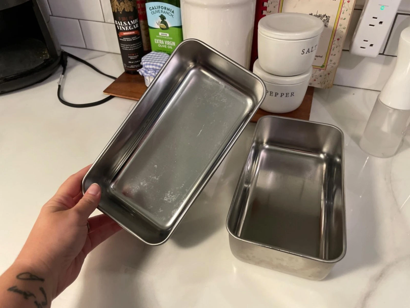 Loaf Pan Set of 3 - 9x5 Inch Stainless Steel Bread & Meatloaf Baking Pans