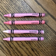 Crayola Crayons Thistle, Salmon, Orchid Lavender Retired Binney Smith.