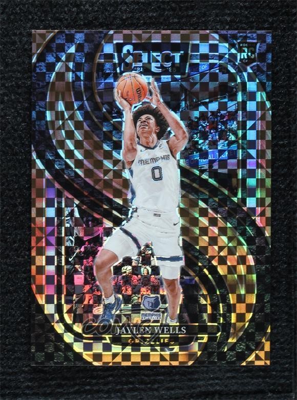 2024 Select Premier Level Bronze Checker Prizm 43/49 Jaylen Wells Rookie RC 9p5