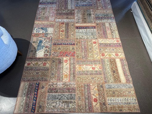Oriental Patchwork Rug, 5 x 8 ft Bohemian Rug, Living Room Decor, Kitchen Carpet - Picture 7 of 8