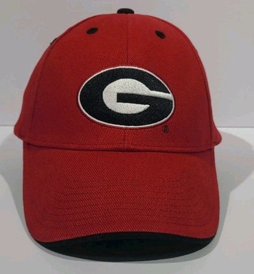Georgia Dawgs Embroidered Signatures One Size Fits Most Red Hook & Loop Back Hat