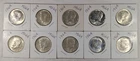 LOT OF 10 UNC 1964 KENNEDY HALF DOLLAR COINS $5 FACE VALUE UNCIRCULATED #79