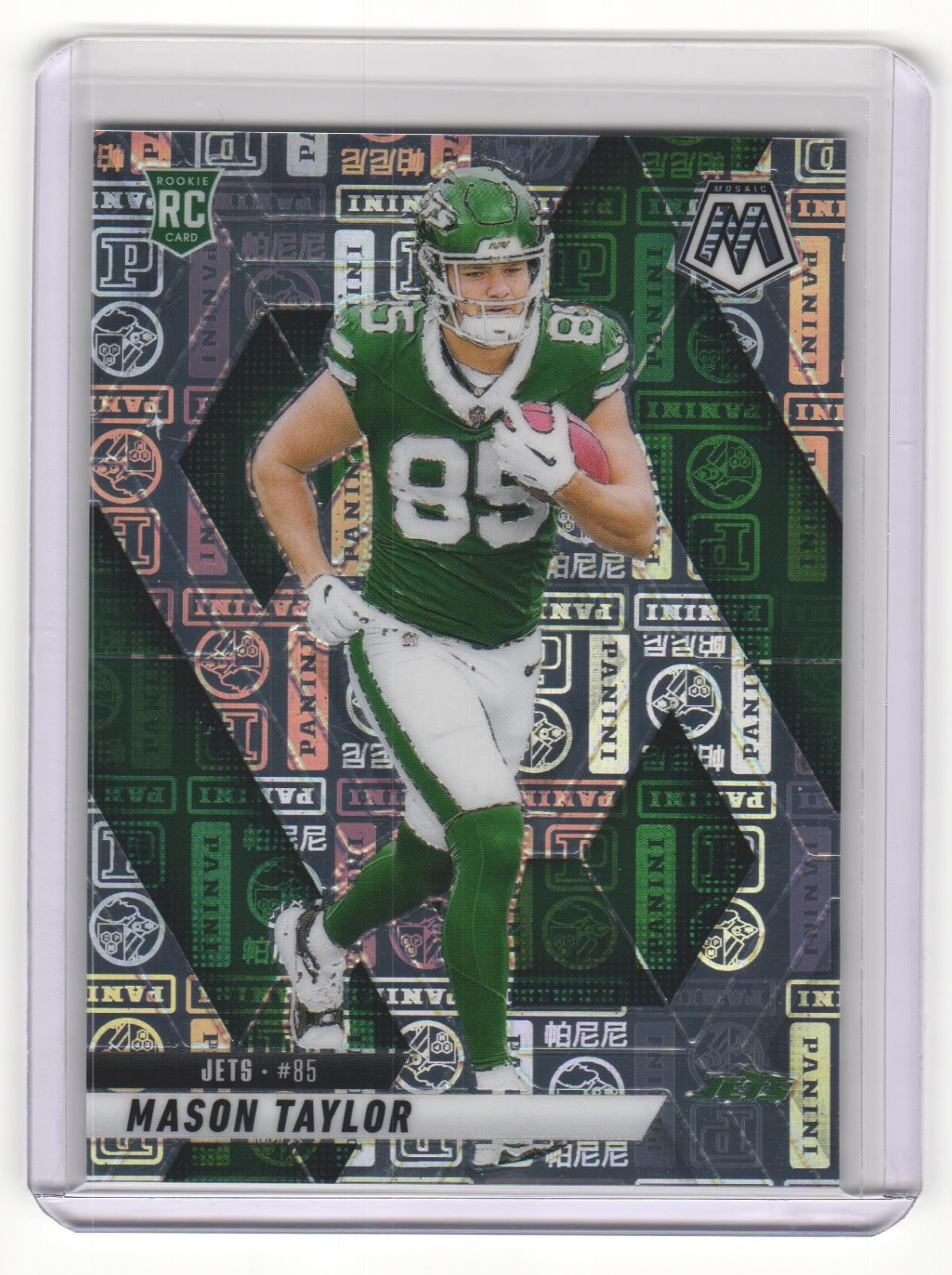 2025 PANINI MOSAIC FOOTBALL SILVER KNIGHT PRIZM /149 RC MASON TAYLOR #324 JETS