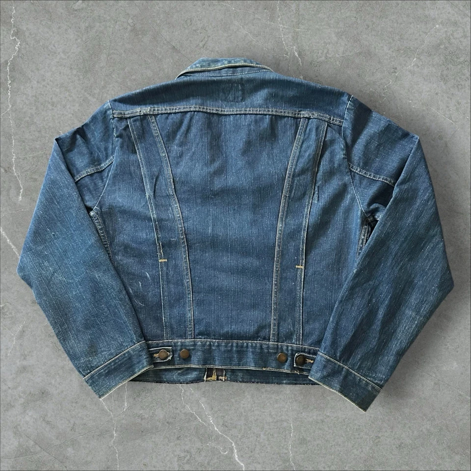 Vintage 1960s Wrangler 24MJZ Denim Jacket Talon Zipper Size 42 Large Rare - Image 2 of 4