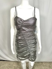 Violet Weekend Women's Juniors ' Silver Bodycon Mini Dress Size 9/10