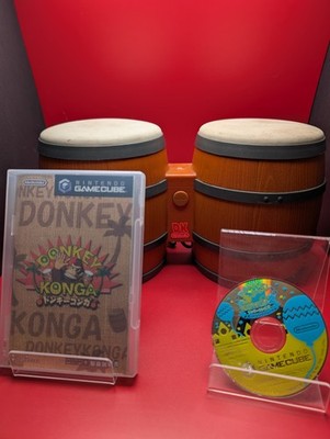 Donkey Konga 1 & 2 includes Bongos Nintendo GameCube Japanese Import Game Lot