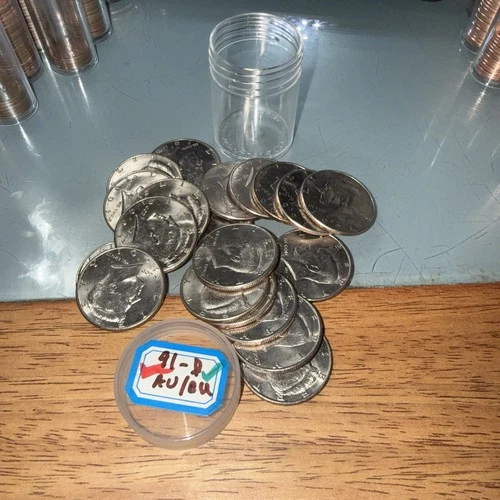 1991 D Kennedy Half Dollar - AU / BU - Uncirculated Roll - Tube