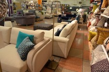 Carriage Floor Lamp Brushed Gold Standard Lamp Clear Shade Light Ex Display