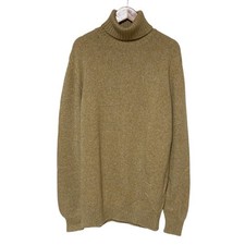 LORO PIANA Baby Cashmere Turtleneck Melange Knit Sweater 52 Yellow Mix mens USED