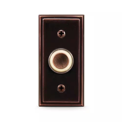 Oil Rubbed Bronze Metal Wired Lighted Push Doorbell Button