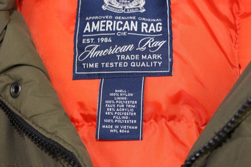American Rag XL Army Green Hooded Quilted Lining Puffer Parka Coat Men's - Picture 3 of 11