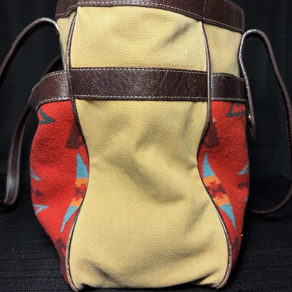 Pendleton Large Tote Bag Southwest Design, Wool Leather - Image 2 of 4