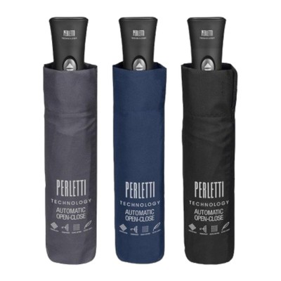 Albano pelletterie srl - Ombrello Uomo Perletti Time Mini Apri e Chiudi Fantasia Gessato 26397