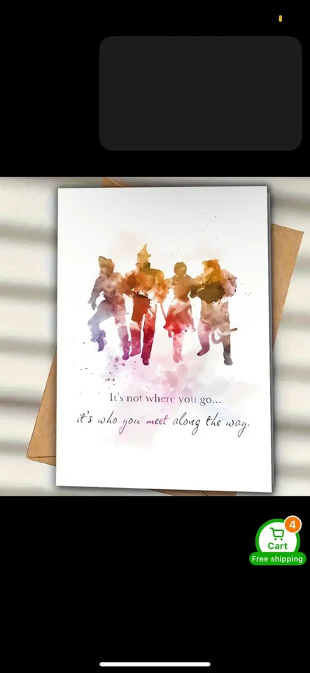 Wizard Of Oz Blank Card “It’s Not Where You Go, It’s Who You Meet Along The Way” - Image 4 of 4