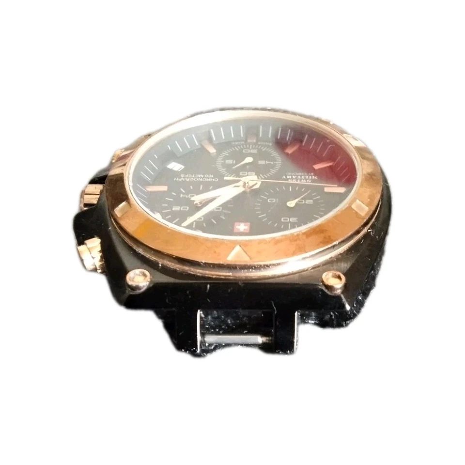 Swiss Military by Chrono Herren-Chronograph (SM34021.05) Armbanduhr Gold/Schwarz - Bild 4 von 4