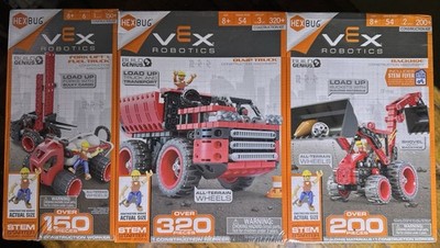 VEX Robotics Construction Kits LOT (3) | Dump Truck Backhoe Forklift/NEW Sealed