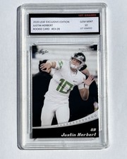 2020 Leaf Exclusive Justin Herbert Rookie Card #EX-09 • 1st Graded 10 Gem Mint. rookie card picture