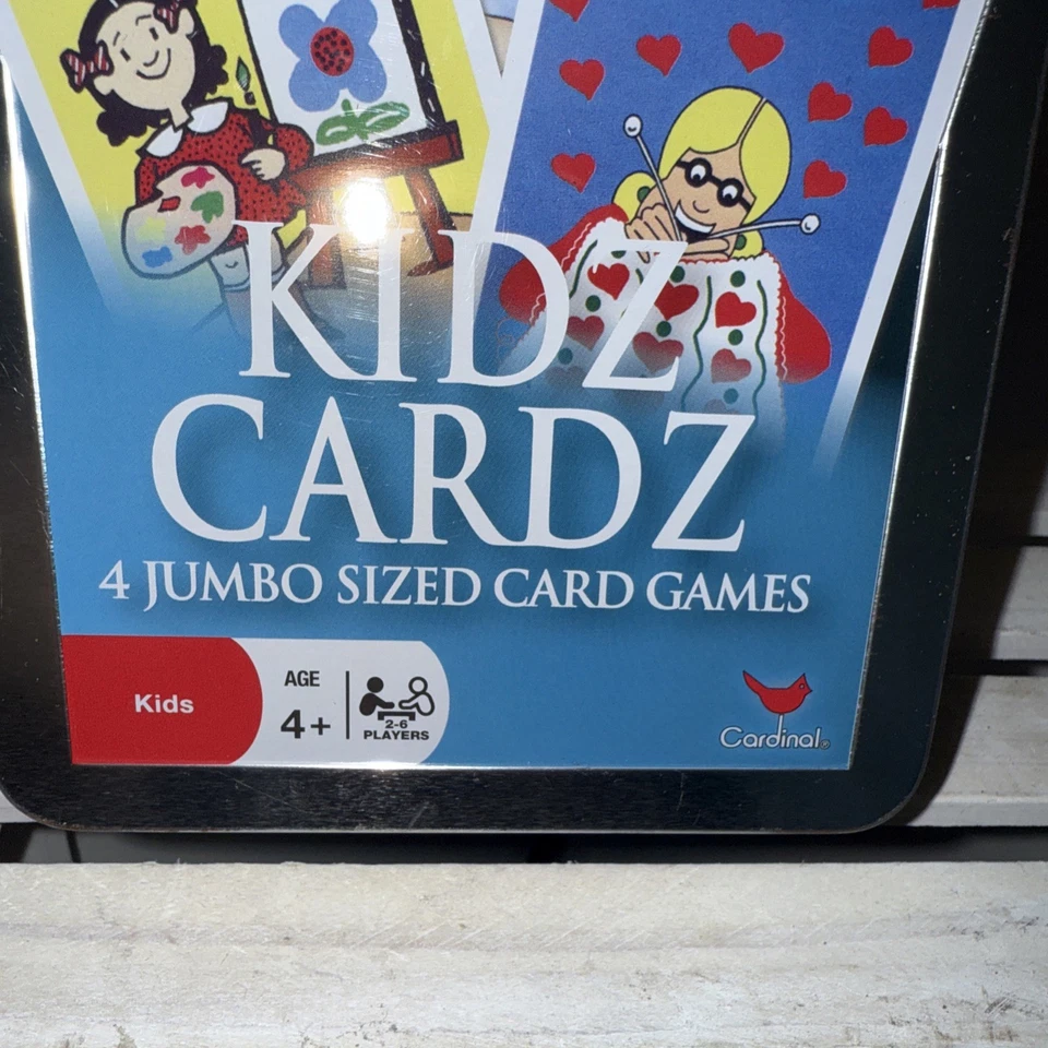 Classic Games Kidz Cardz In A Tin 4 Jumbo Sized Card Games New Sealed 2007 - Image 2 of 4