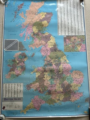 Large British Isle Wall Planning Map 1:600.000 2007 Maps Intern. Write On Wipe