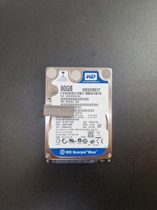 WD Scorpio Blue 80 GB - WD800BEVT 22ZCT0 - SATA 2,5" Intern - 5.400 RPM - 8 MB