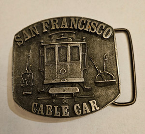 Vintage Belt Buckle - San Francisco Cable Car - Pewter - 1976 APWofNV