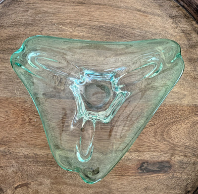 Vintage 1960s MCM Moebel Murano Blue Art Glass Bowl - Antonio Da Ros Cenedese