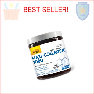 Country Life Maxi-Collagen 7000 Powder - Verisol Bioactive Collagen Peptides, Vi