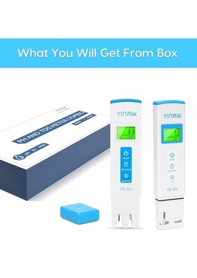 YINMIK 2 in 1 EC pH Meter, EC TDS and Temperature Digital pH Meter, pH EC Water