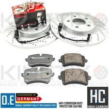 FÜR AUDI A5 2.7 TDI 8T3 QUER GELOCHTE BREMSSCHEIBEN BREMBO BELÄGE & KABEL HINTEN 300mm