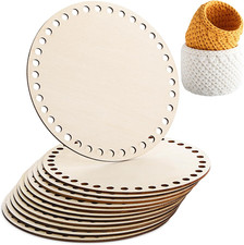 12 Pcs Wooden Basket Bottom Moses Crochet Basket Round Base Unfinished Wood Knit