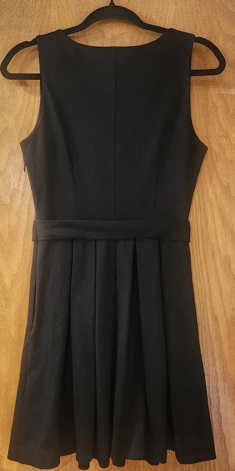 Vestido Lauren Conrad para mujer talla 4 negro cóctel formal lazo con volantes LC sin mangas Foto 2 de 3