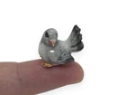 ¾" L Gray Pigeon Ceramic Figurine Bird Miniature Replica Animals Dollhouse Decor