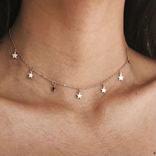 Stars Necklace Gold Tone Womens Fashion Jewelry