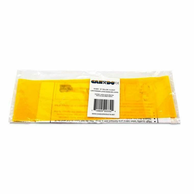 Cando Yellow Exercise Band Loop, X-Light Resistance, 10" Len