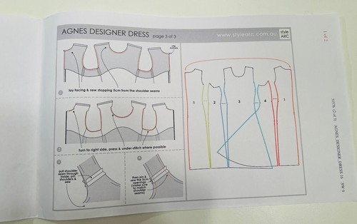 Style Arc Agnes Designer Dress Sewing Pattern, Cut & Complete, S 16, Circa 2010s - Picture 3 of 8