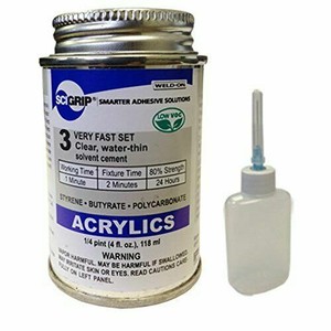 Weld-On Clear Acrylic Plastic Cement Applicator 4 Oz Very Fast Solvent