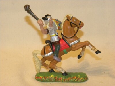 DURSO COMPOSITION FIGURE KNIGHT MIDDLE AGES WARRIOR ON HORSEBACK WITH CLUB