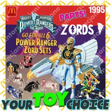 McDonald's 1995 Mighty Morphin POWER RANGERS ZORD Ninjazord MMPR YOUR Toy CHOICE