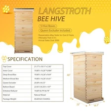 Langstroth Beehive Bee House 2/3/4/5 Box Kit & Honey Extractor Manual Electric