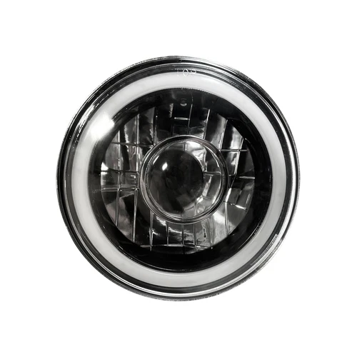 Faros LED blancos halo redondos de 7 pulgadas con carcasa negra para Chevy C10 C20 - Imagen 5 de 10