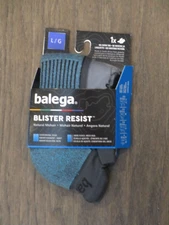 BALEGA BLISTER RESIST GRAY/ BLUE NO SHOW TAB SOCKS  SIZE LARGE  NEW