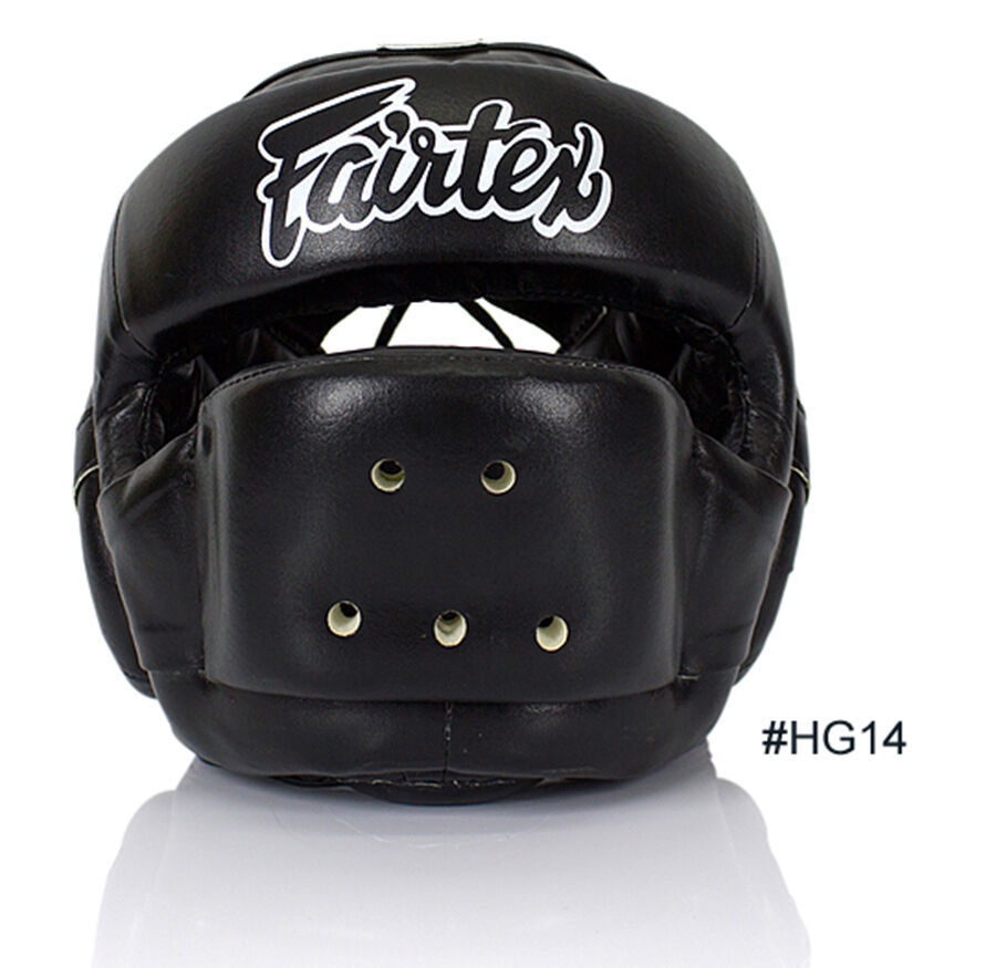 【値下交渉受付中】Fairtex ブラック14oz Genuine Fairtex New Full Face Protection Head Guard Best