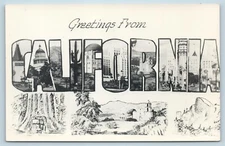 Postcard CA Large Letter Greetings from California RPPC LL Cook Real Photo K17
