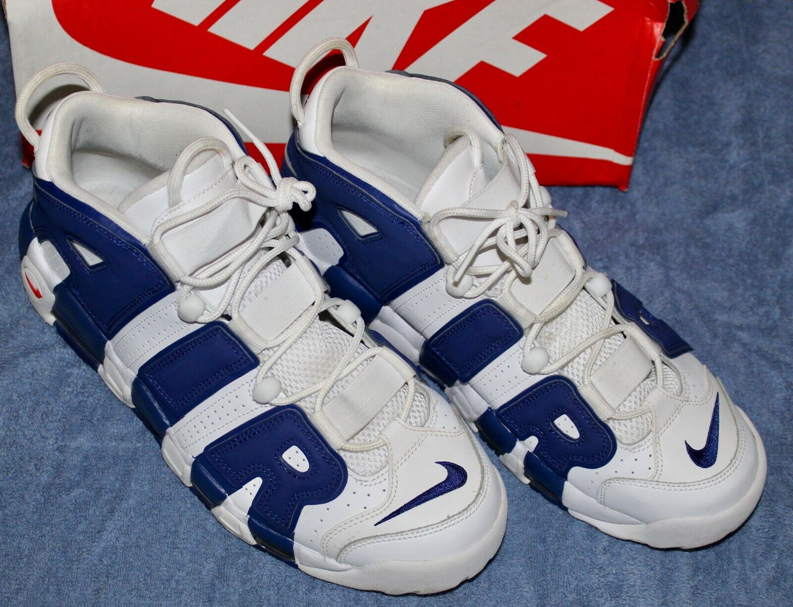 Nike Air More Uptempo 96 New York Knicks Royal Blue 33 Pippen Size 11.5 In  Box