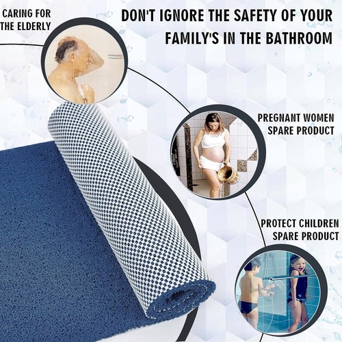 Loofah Shower Mat Non Slip PVC 15.7x36 Inch Exfoliating Bath Mat for Safety - Picture 5 of 6